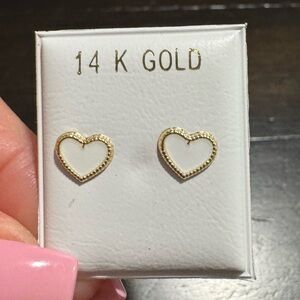 14K Gold Heart Earrings